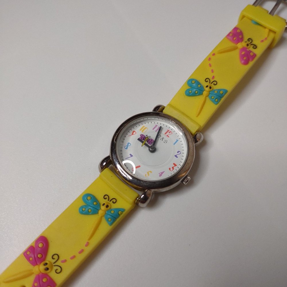 Cute Yellow Band Dragonfly Watch